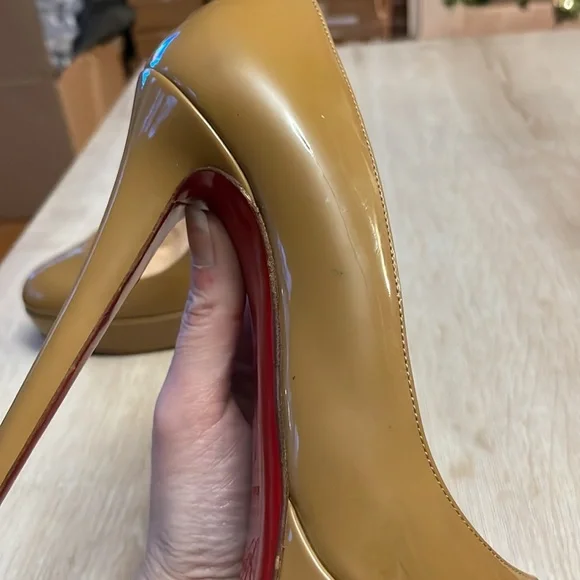 Louboutin Bianca 140MM Camel Patent - 37 - Picture 10 of 12